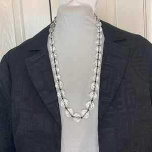 Fossil Multi-faceted, Clear Acrylic Lucite Bead Necklace
